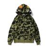 Mens Oversized Hooded Sweatshirt With Shark Embroidery Camo Print Casual Long Sleeve Pullover