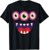 Three Eye Monster Graphic Tee Funny Cartoon Print Casual Breathable Cotton T-Shirt for Men