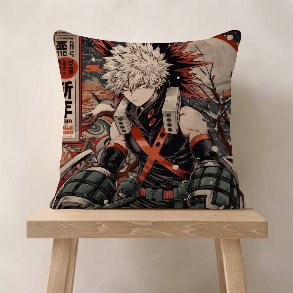 My Hero Academia Bakugou Katsuki Cushion Cover Decorative Pillow Sofa Home Decor case pillow cases