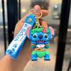 Car Cute flower Stitch bag pendant keychain Star and Stitch PVC soft plastic doll pendant couple small key chain Gift