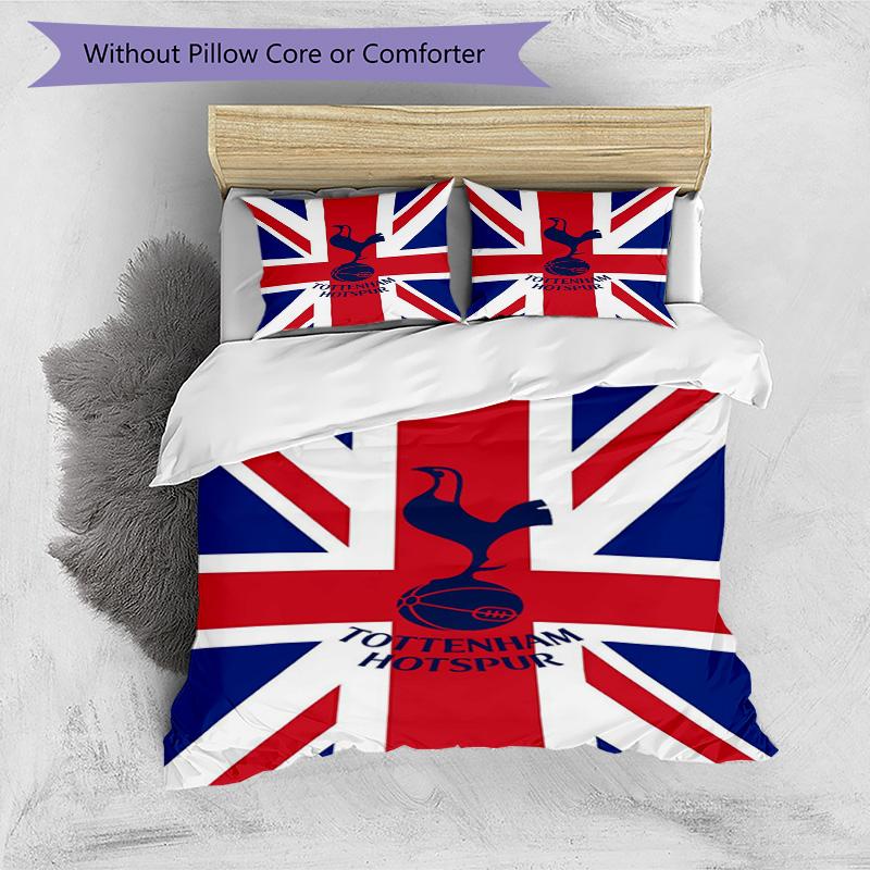 Tottenham Hotspur F.C Design Printed Pattern Duvet Cover Set – Includes 1 Duvet Cover and 2 Matching Pillowcases Bedroom Decor Christmas Gifts