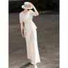 Elegantes Damen-Hosenanzug-Set mit kurzen Ärmeln und weitem Bein