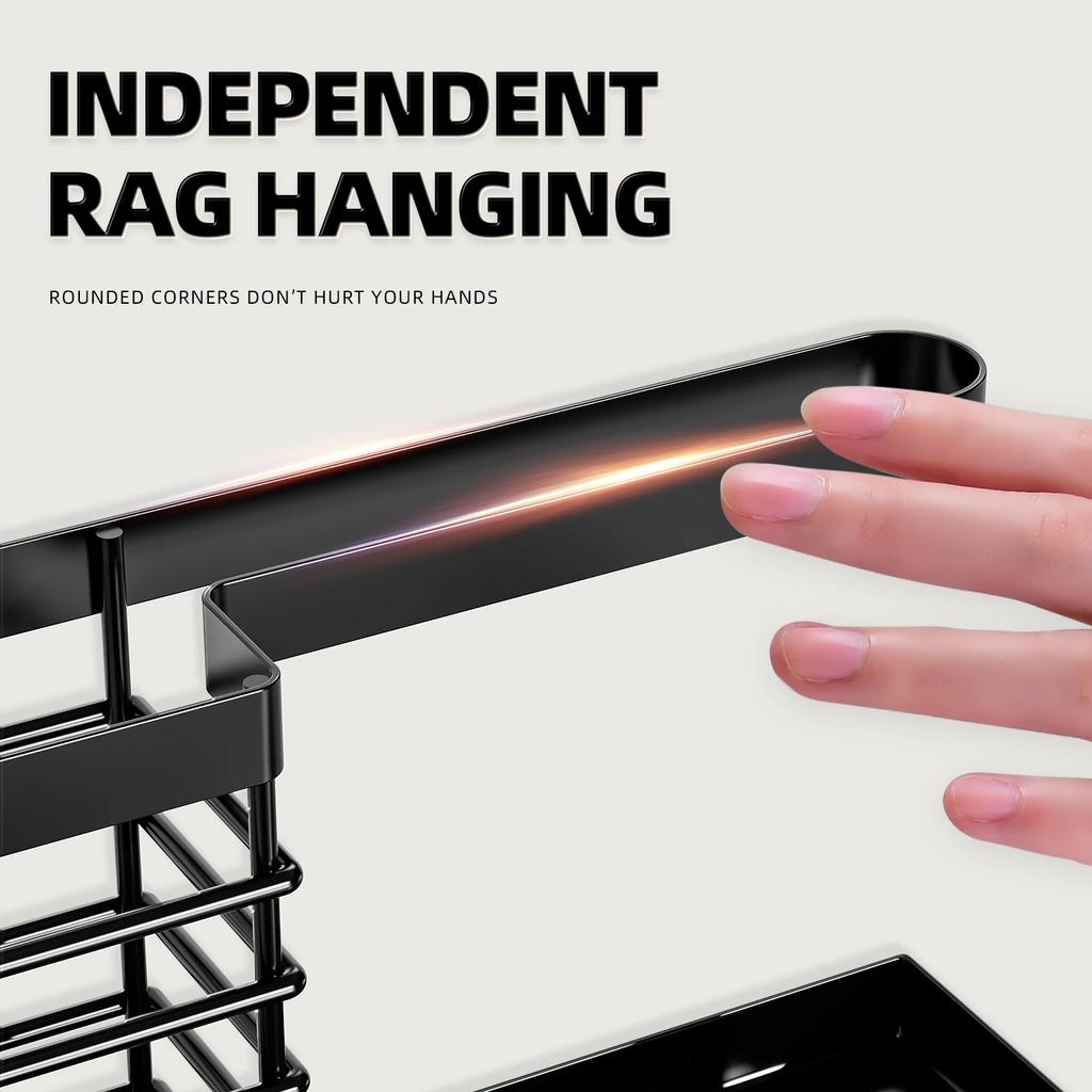 Kitchen Faucet Sponge holder,Dishwashing Brush, Scouring Pad Storage Rack,rag rack,Storage Rack Above the Sink