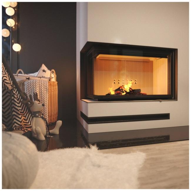 Steel fireplace KRATKI MBO left 15 kW Ø 200 self closing door