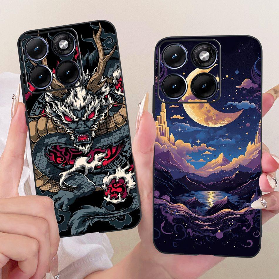 For Motorola Edge 70 Fusion Cool Dragon Tiger Pattern Phone Case For Motorola Edge70 Fusion 5G XT2605 Black Silicone Soft Bumper