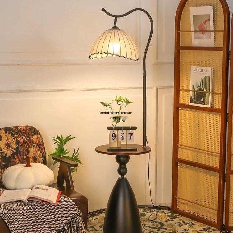 Adjustable Retro Orange Crescent Floor Lamp for Living Room, Bedroom, or Sofa Corner
