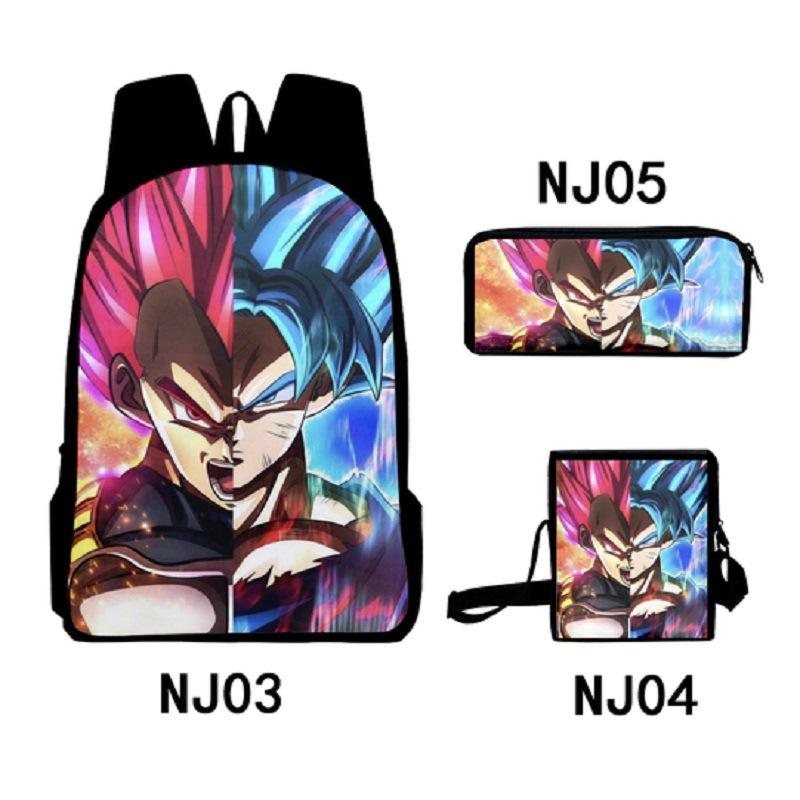 

Набор из трех предметов школьный рюкзак Dragon Ball, простой рюкзак для путешествий с высокой ценностью, устойчивый к загрязнениям, для учеников начальной и средней школы Pencil Case