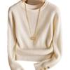 Women Knitted Long Sleeve T-Shirt Soft Basic Knit Top