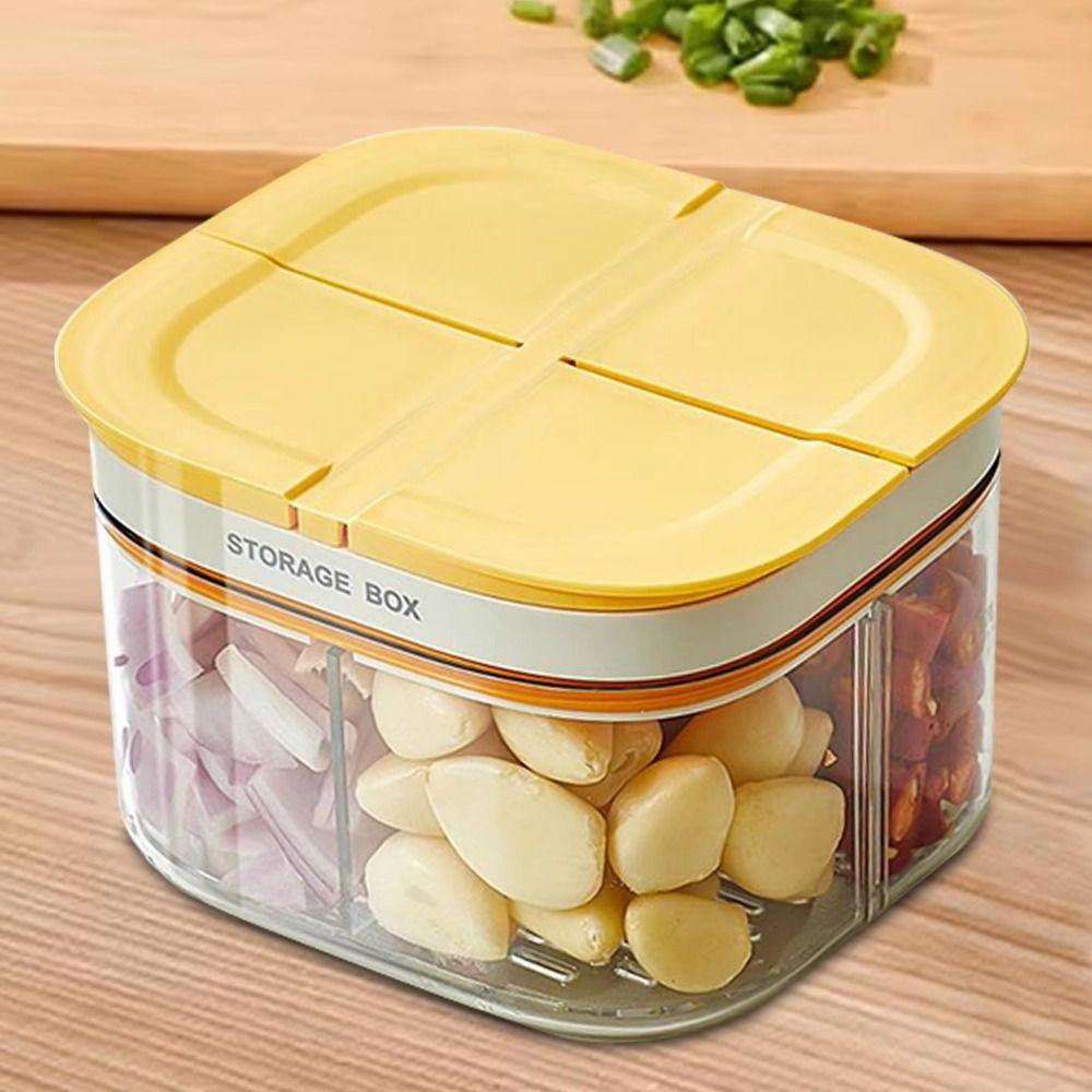 4 Grids Refrigerator Sealed Box BPA Free Kitchen Food Crisper Case Meal Preps