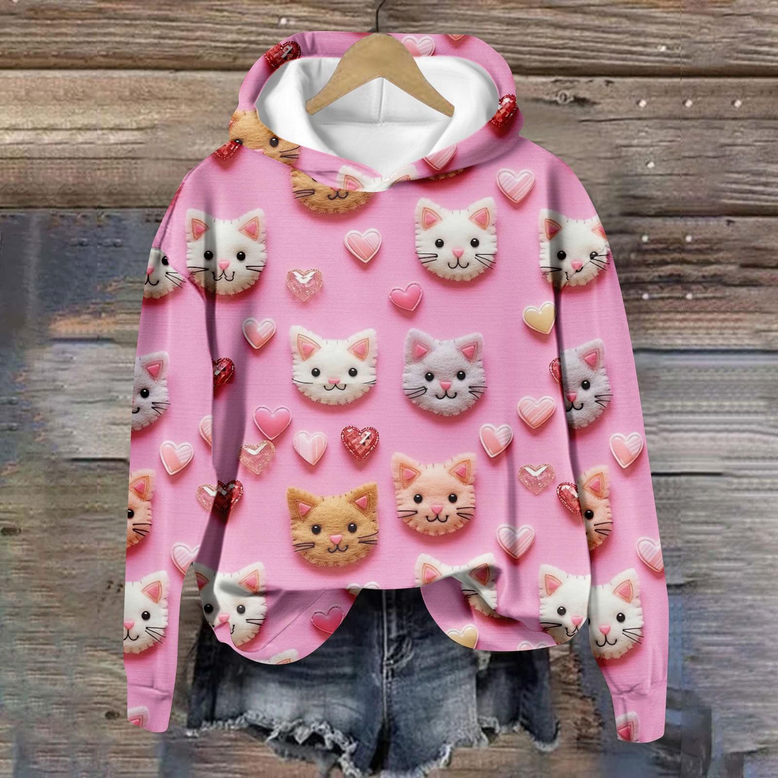 

Женские толстовки с длинным рукавом с принтом, толстовки, одежда для девочек-подростков, повседневные пуловеры, модные повседневные универсальные повседневные толстовки, топ L