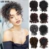 MISSQUEEN Synthetic Messy Short Hair Bun Extensions Elastic Drawstring Hair Clip Loose Big Curly Hair Extension For Women For Daily Use