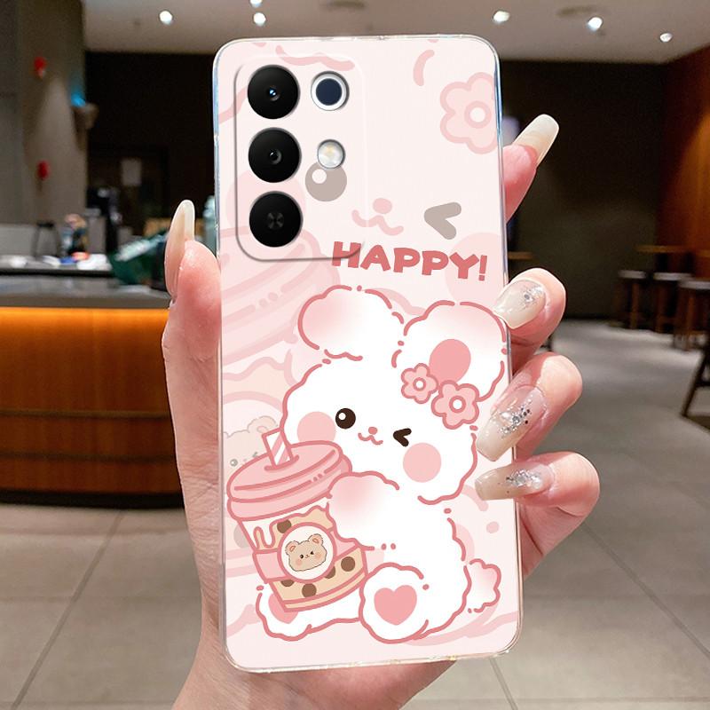 Bumper Soft Transparent TPU Phone Case For OPPO Realme C85 Pro 4G Casing Trendy Rose Rosy Cloud Painted Shockproof Cover
