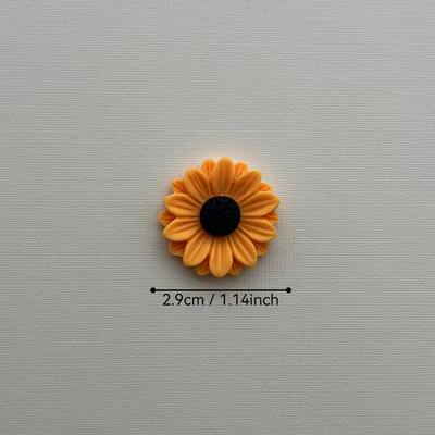 5pcs Resin Sunflower Magnet, Sturdy Kitchen & Fridge Magnet/Office Organizer, Suitable For Holiday Gifts And Home Decoration