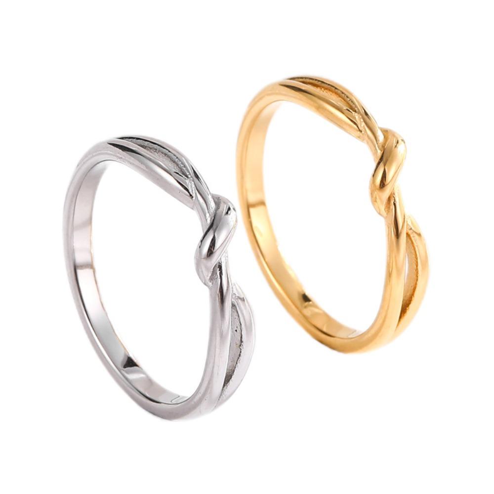 Trendy Knot Titanium Steel Ring Elegant Accessory for Women and Men Fashion Jewelry