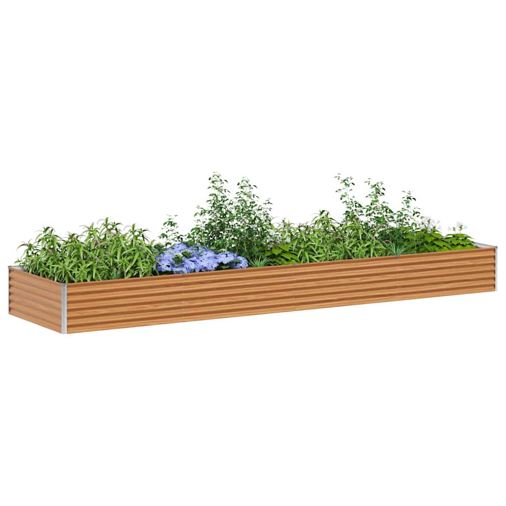 Raised Bed Light Brown 390 x 100 x 36 cm Galvanized Steel