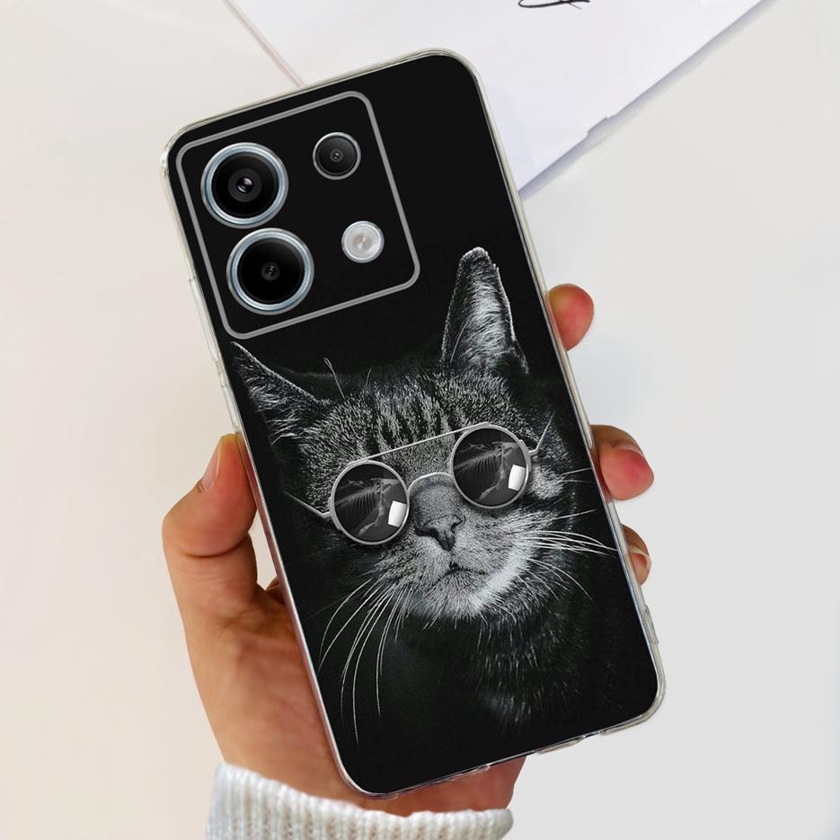 For Xiaomi Poco X6 Pro 5G Case Cute Cat Butterfly Painted Cover Soft Silicone Phone Case For Xiaomi Poco X6 Pro PocoX6 5G Fundas