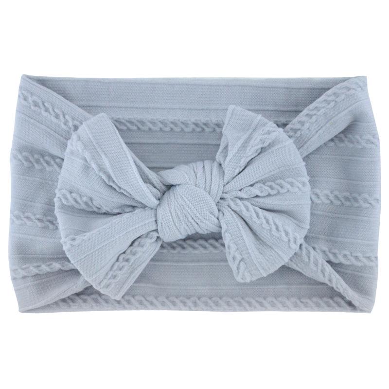 Solid Color Bow Baby Headbands, Soft Elastic Nylon Wide Hairbands for Infants