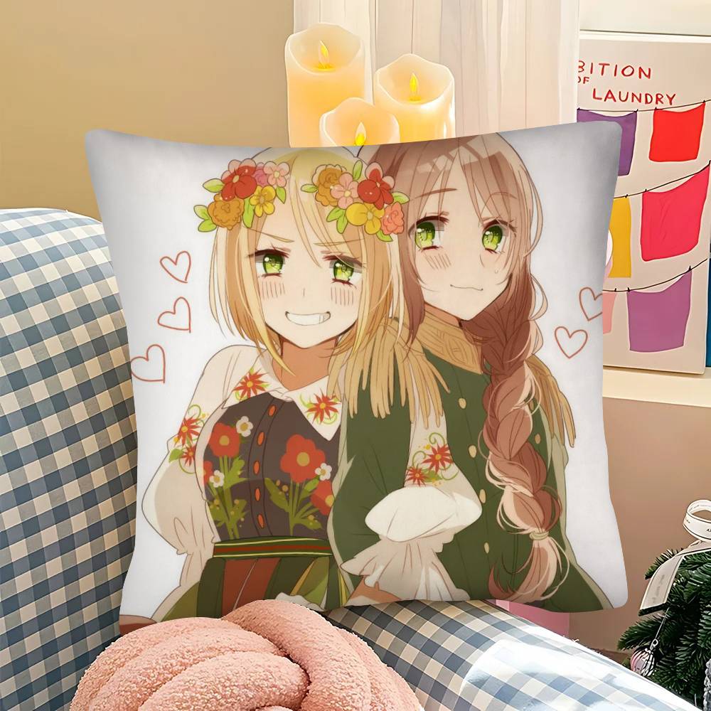 1Pc Anime H-Hetalia World Stars Pillow Case Fashion Square Pillowcase Bedroom Sofa Room Ins Decoration Leisure