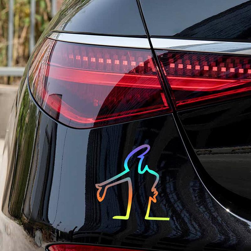 Creative Action Pose Design Vinyl Stickers Waterproof Pvc Cars Motorcycles Decorations Reflective Strong Adhesive Decals