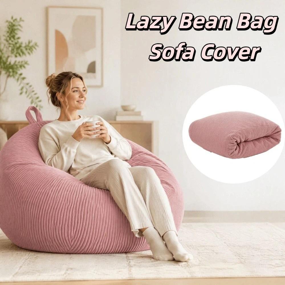 Washable Cover Bean Bag Cover Corduroy Sofa Chair Cover Beanbag Slipcover  for Small Space