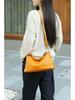 Borsa a tracolla da donna in vera pelle di grande capacità - Nuova borsa a forma di raviolo casual da pendolare 2025