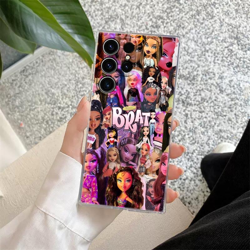 Cartoon Fashion Doll Bratzs Transparent Case For Samsung Galaxy S26 S25 Ultra S24 S22 S26 Plus S20 S23 S21 S25 FE 5G Clear Cover