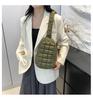 White Plaid Puff Shoulder Bag - Trendy, Versatile, and Cute for 2026