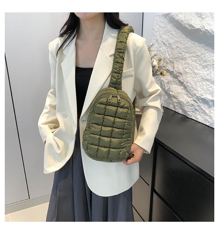 White Plaid Puff Shoulder Bag - Trendy, Versatile, and Cute for 2026