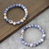 Retro 2Pcs Men Bracelet Set Turkey Evil Eyes Fatima Hand Braslet Natural Lava Sodalite Tiger Eyes Braclet Meditation Accessories