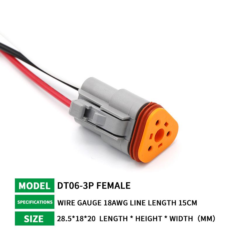 5/20/100 Sets Deutsch DT connector with 15cm Wiring harness DT06-2S/DT04-2P 2P 3P 4P 6P 8P 12P waterproof electrical connector