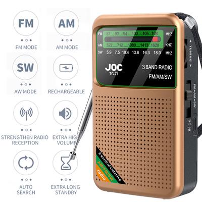 Mini Full Band Radio FM AM SW Radio Built-in Speaker Pointer Pocket Radio Type-C Rechargeable Emergency Pocket Radio for Elder