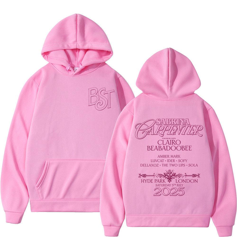 Singer Sabrina Carpenter Tour Double-sided Print Hoodie Men Women Fashion Pullover Loose Long Sleeves Aesthetics Sweatshirt