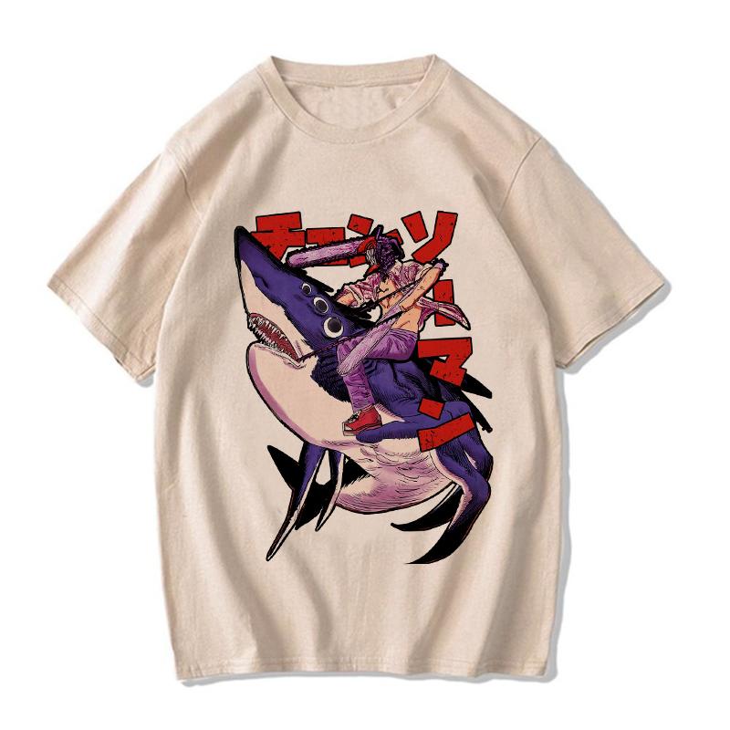 Chainsaw Unisex T Shirt Unisex EU Unisexga Cartoon Pochita Tshirt Japanese Anime Makima Harajuku Graphic Tees Clothing Tops Tshirt