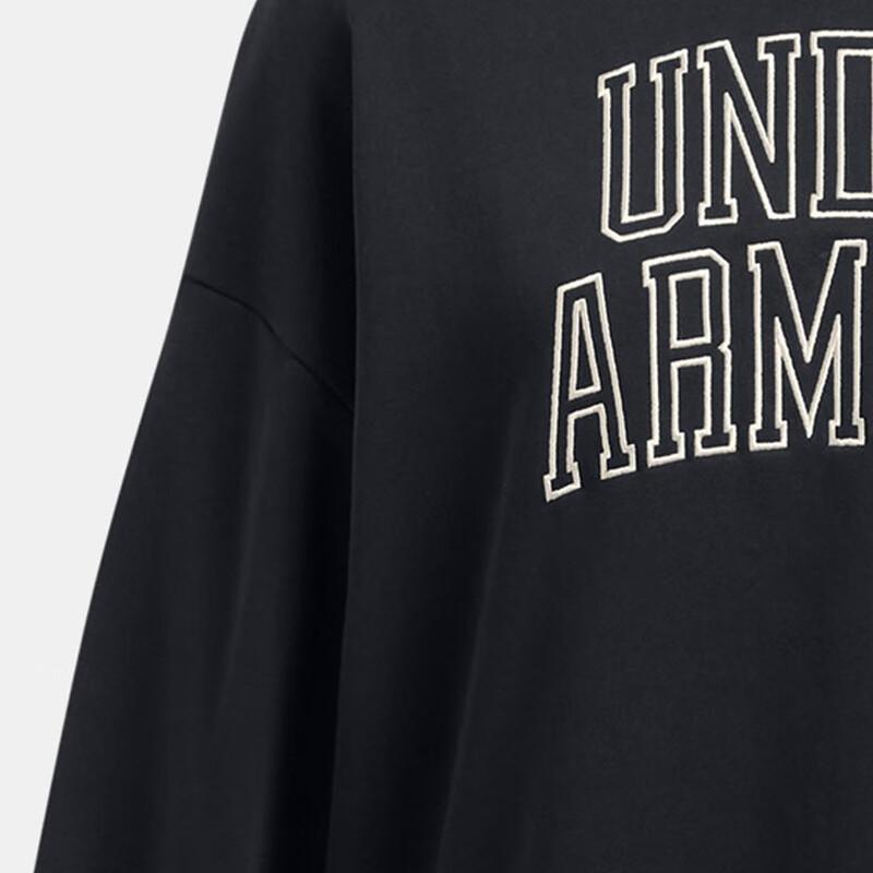Under Armour American Style Pullover Casual Training Crewneck Long Sleeve Sweatshirt Women sweatshirt Black 1386493-001