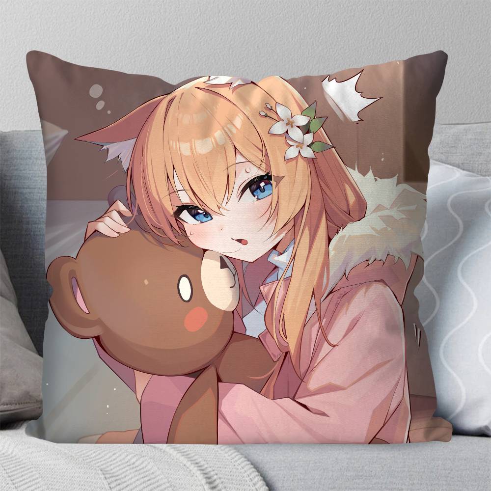 Mari Anime Game BBlue Archive Pillow Case Fashion Square Pillowcase Bedroom Sofa Room Ins Decoration Leisure