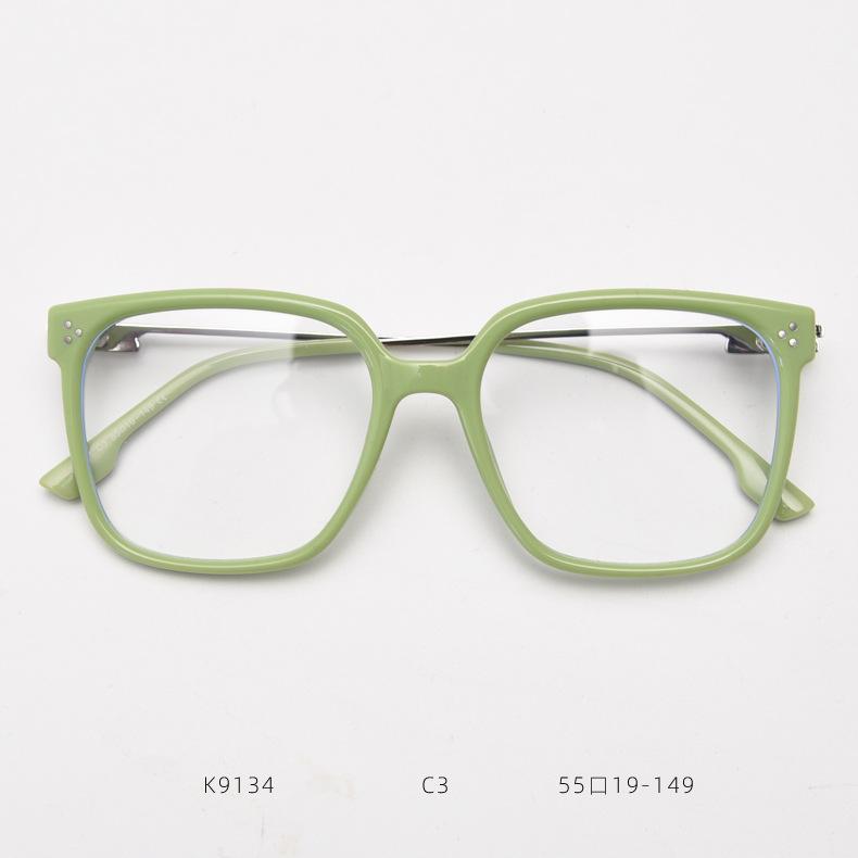 Elegant Women Large Frame Square Reading Glasses Fashion Green Prescription Eyewear Female Anti Blue Light Computer Glasses +2.5
