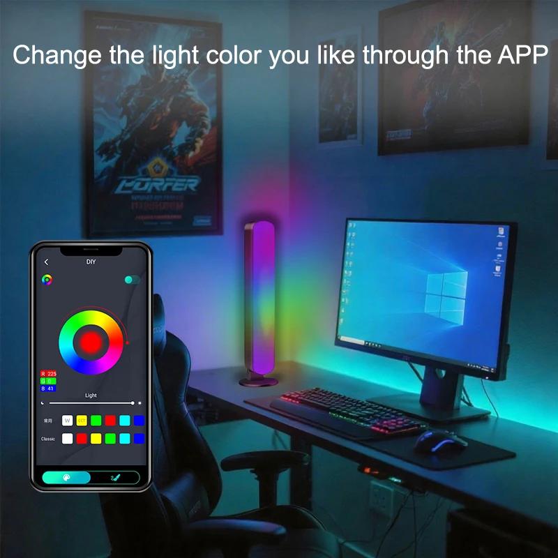 LED USB Light Bar RGB Color Changing TV Backlight Remote Symphony Atmosphere Light Strips Music Rhythm Ambient Pickup Lamp Decor