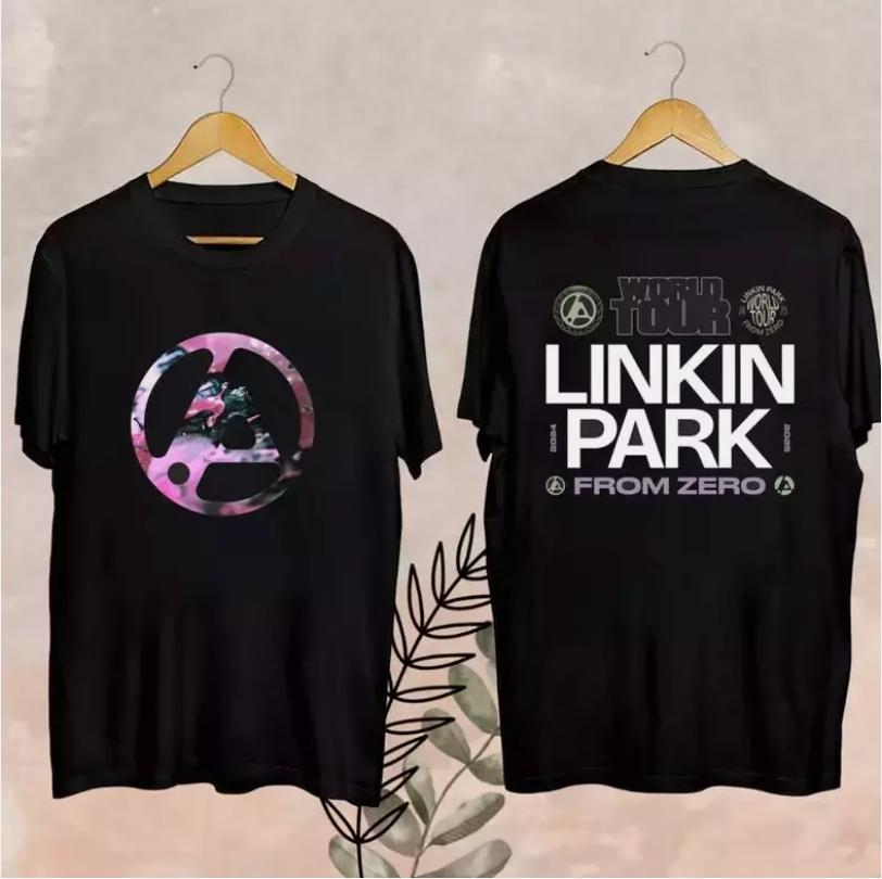 Li-nk Park From Zero World Tour Casual Retro Brand Retro T-Shirt Cotton T-Shirt Unisex Summer Short Sleeve Fashion Top