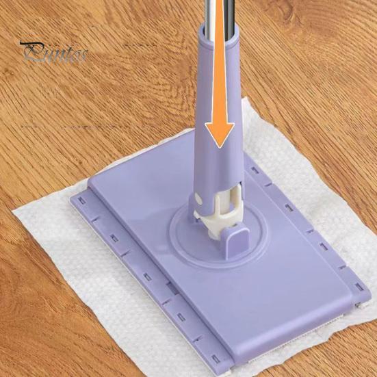 Flat Mop with Cloth Kitchen Bathroom House Mini Sweeper Mop with 360 Degree Rotation Dry Wet Easy Use Mop Household Cleaning Tool