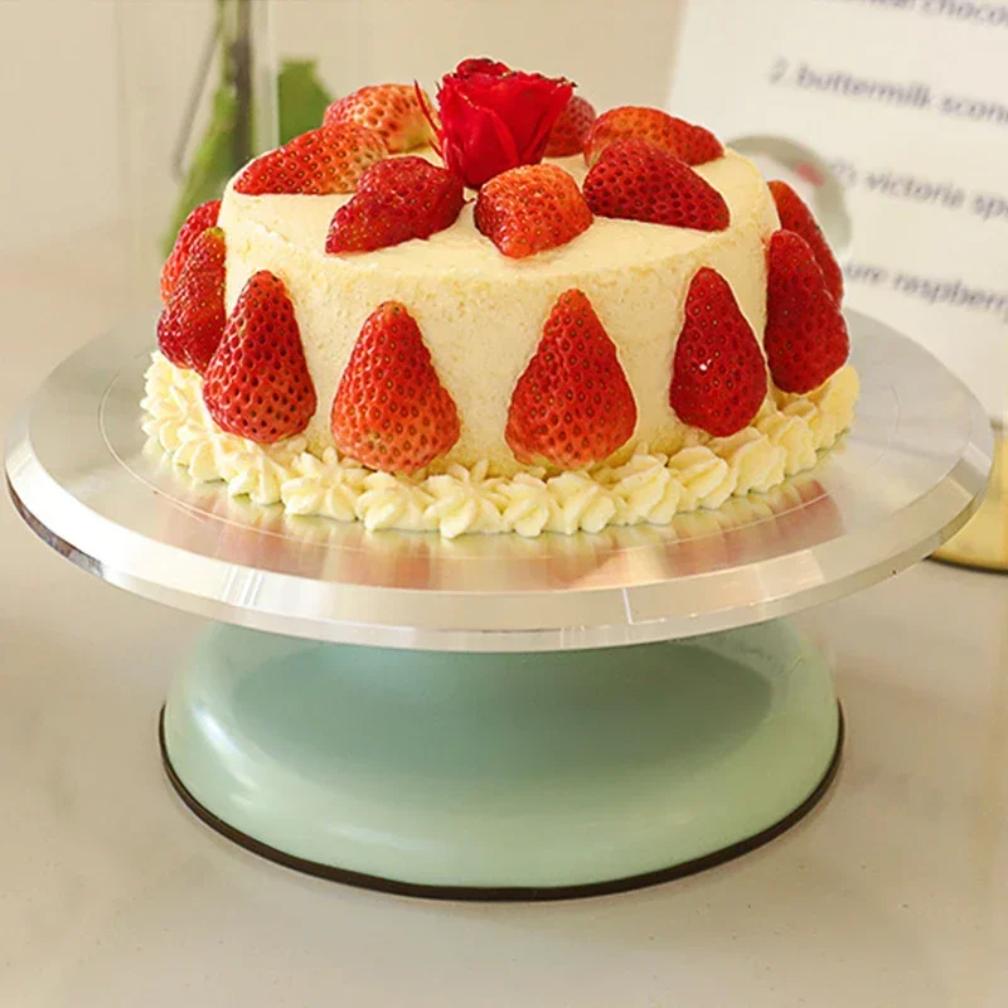 10 INCH Baking Tools Aluminum Alloy Birthday Cake Turntable Plastic Ceramic Turntable Glass Turntable Flower Mounting Table