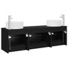 Bathroom Furniture Set 3 Pcs Black 161.5 X 44.5 X 80 Cm
