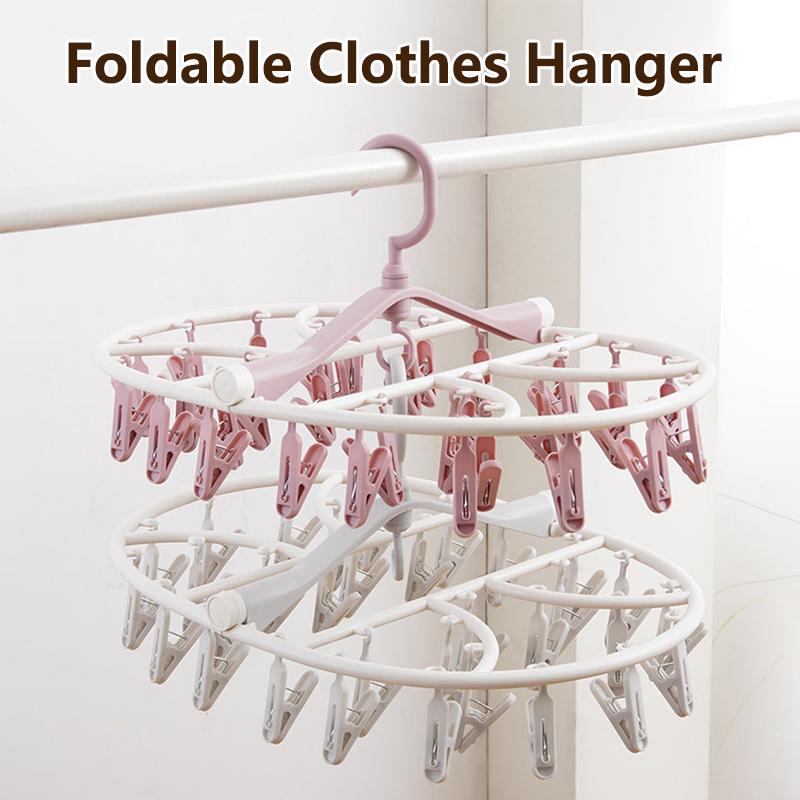 8/32 Sock Clip Multifunctional Sock Drying Clip Cloth Hanger Household Sock Drying Clip 12 Sock Clip Foldable Sock Drying