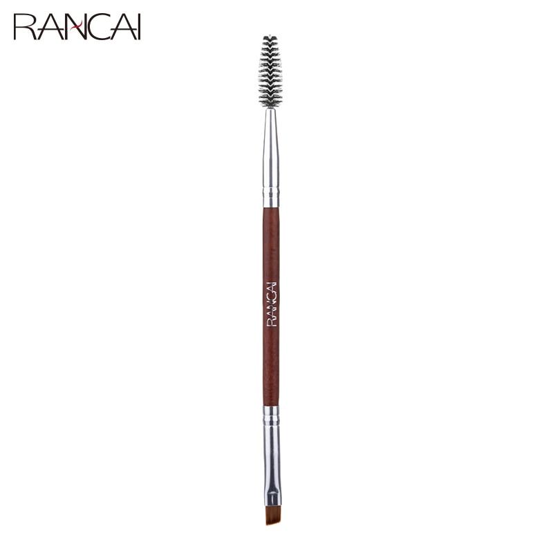 RANCAI Duo Eyebrow Brush Angled Eyebrow Comb Professional Beauty Makeup Brushes for Lash Eye Brow Brush Blending Make-up Tools