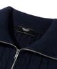 TRILLION Washable Half-Zip Collared Cable Knit (Current Navy)
