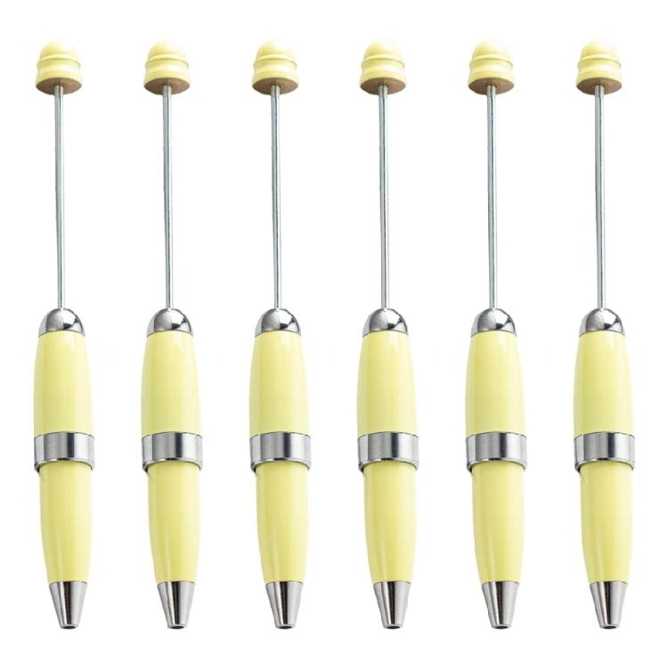 6x 1.0mm Writing Pen Beadable Ballpoint Pen Creative DIY Beaded Pen for Student