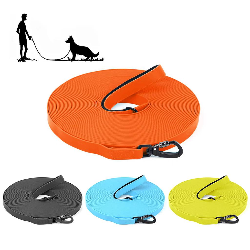 Waterproof Dog Leash, 3M/5M/10M/15M/20M/30M Dog Walking Leash for Outside, Durable PVC Long Line Tracking Lead with Padded Hand