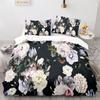 Romantic Rose Floral Duvet Cover Microfiber Quilt Cover for Girls Adults Teens Wedding Valentine's Day Bedroom Decorations Queen