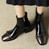 Autumn and winter Korean version of fashion boots women's rubber sole comfortable medium heel square head women's boots square heel large size new