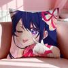Anime O-Oshi No Ko Cushion Cover Breathable Linen Pillowcase Summer Odorless Eco-Friendly Invisible Zipper Washable