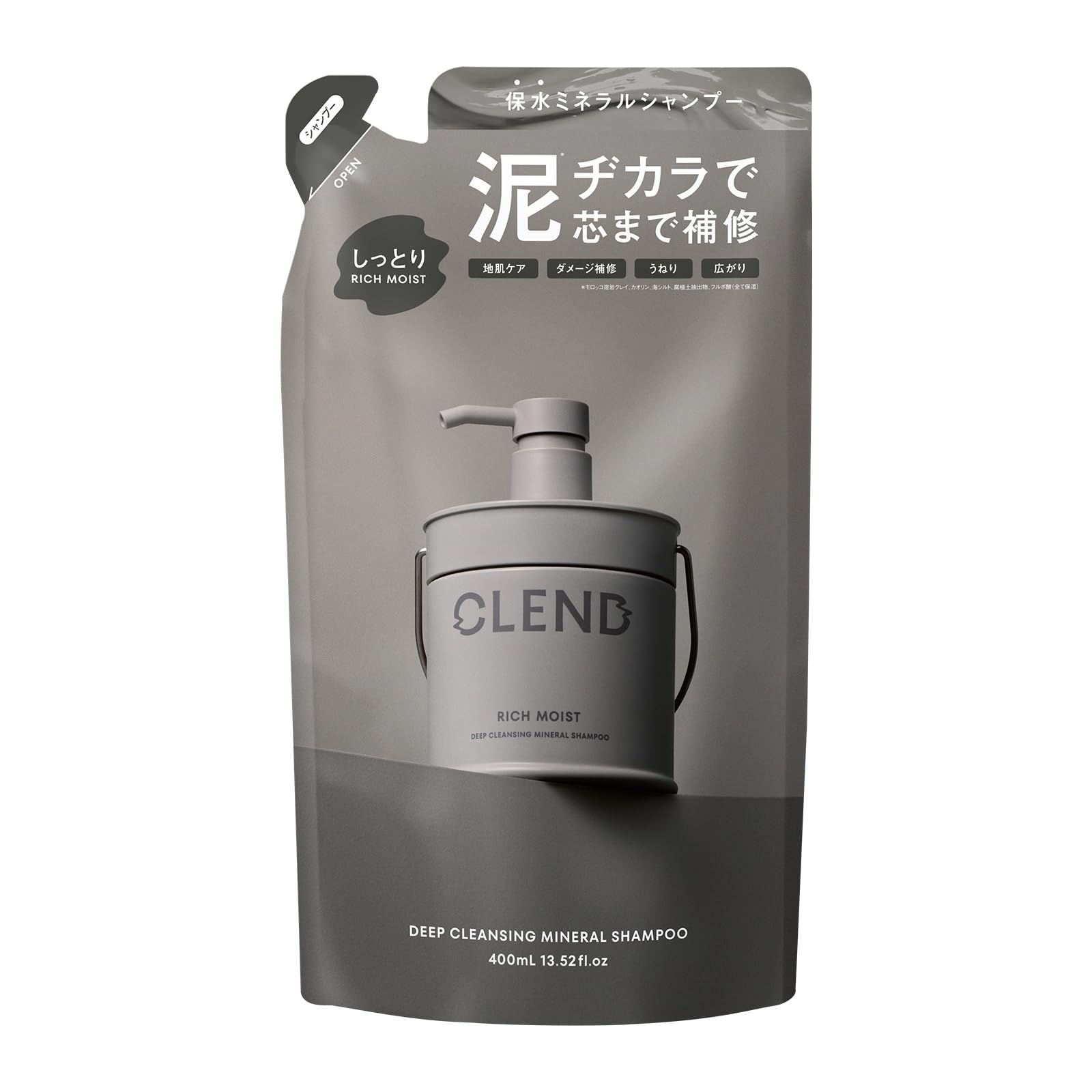 

Clendo Rich Moist Глубоко очищающий минеральный шампунь (Пополнение)